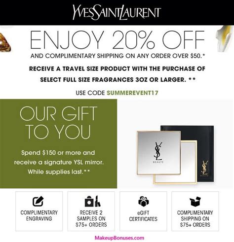 ysl free shipping code|ysl promo code.